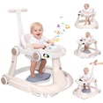 thumbnail image 1 of 5 in 1 Baby Walker for Boys Girls,Foldable,Music,Jumper,Rocking,Push W/ 3 Height Adjustable for Infant 6-18 Months,Beige, 1 of 7