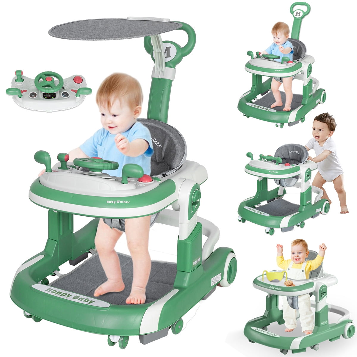 Baby Walker And Activity Center for Boys Girls, Foldable Baby Walkers With Wheels for Babies