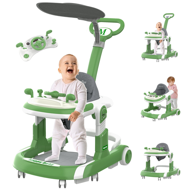 Baby Walker, Foldable Baby Walkers With Wheels, Infant Walker For