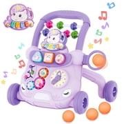 Baby Walker Toys for 1 Year Old, Sit to Stand Early Learning Walker with Activity Center, Baby Push Walker