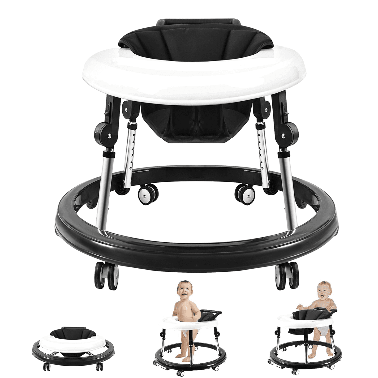 Arcwares Foldable Baby Walker, 9Gear Adjustable, Activity Center, Mute