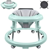 Baby Walker, Baby Walker with Wheels, Walkers for Babies 6-12 Months, 9 Adjustable Hight, Anti-Rollover, Portable, Foldable, Baby Walkers and Activity Center for Girls & Boys (Green)