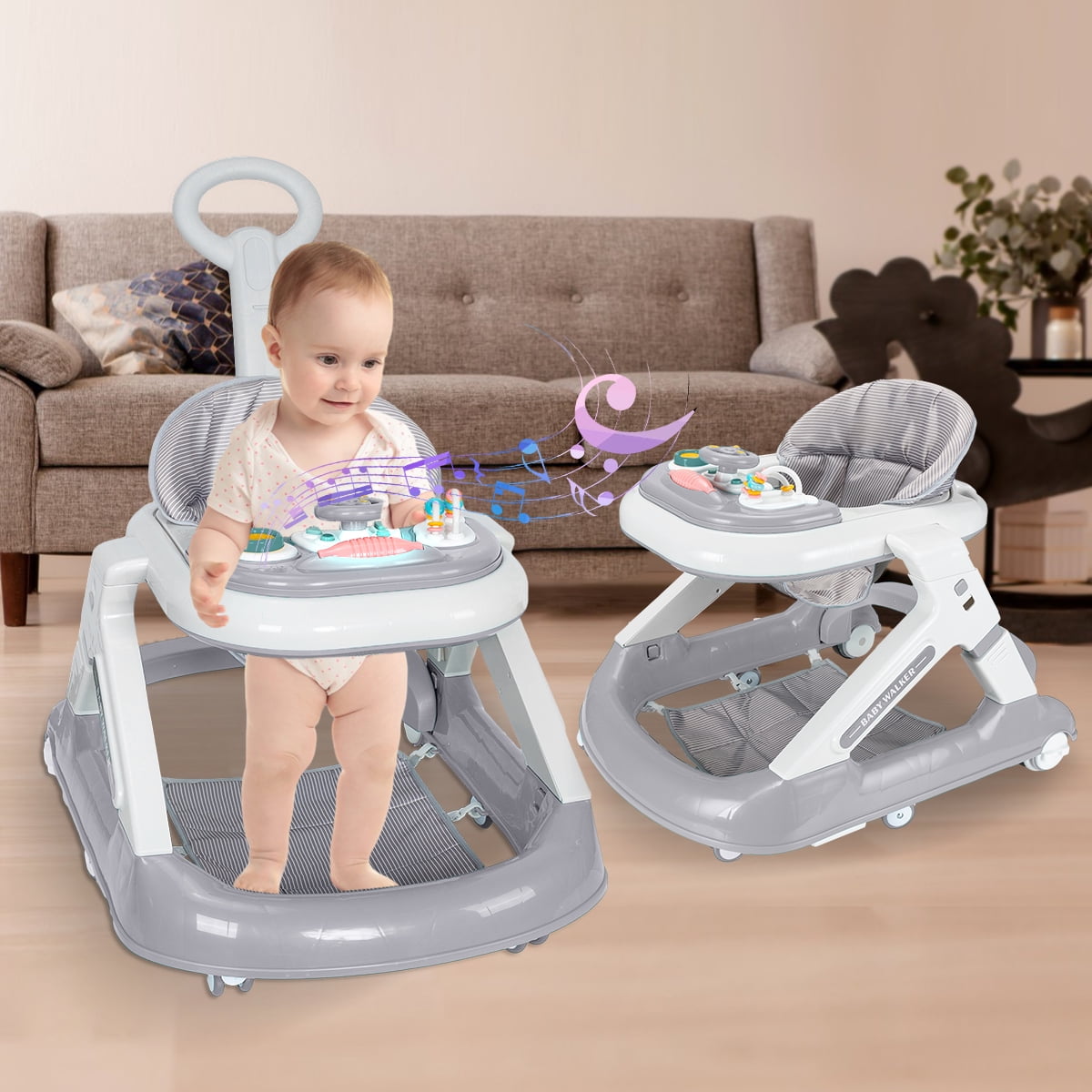 Baby Walkers with Wheel,Infant Walker for Babies with Adjustable  Height,Speed & Breathable Seat Cushion, Baby Walkers and Activity Center  for Boys