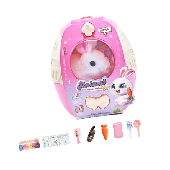 Baby Walking And Sounding Rabbit Plush Toy Pet Robot with Backpack