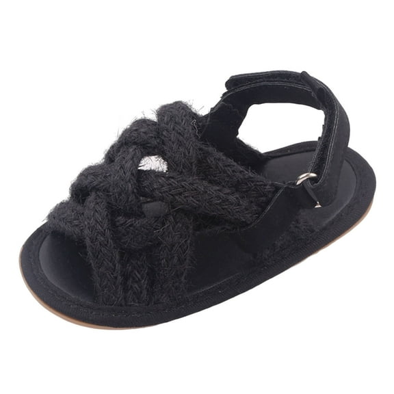 Baby Walking Shoes,Summer Children Toddler Shoes Girls Sandals Flat Bottom Lightweight Li Linen Woven Upper Soft Breathable Comfortable,Toddler Shoes(Size:6-12 Months)