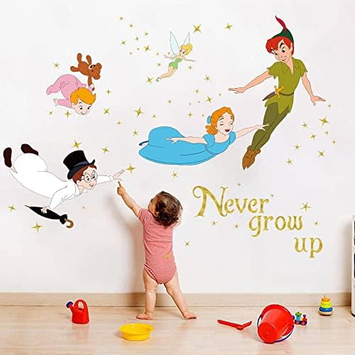 Baby Wall Decal Never Grow Up Quotes Wall Stickers for Kids Bedroom Nursery Classroom Wall Decor