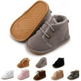 thumbnail image 1 of Baby Warm Booties Newborn Boy Girl Boots Cozy Fur Shoes Lace Up Toddler Booties First Walker Winter Crib Boots, 1 of 6