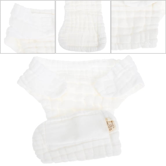 Sunshuilll 0-3 Months Washable Reusable Cloth Baby Diaper, White