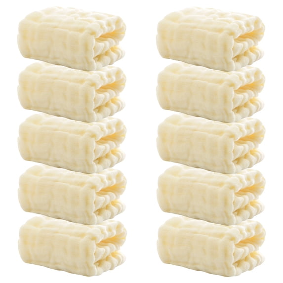 Baby Washcloths Cozival 10-Pack Natural Cotton Baby Washcloths - Ultra-Soft 12X12 Inch Newborn Towels for Sensitive Skin, Multipurpose As Wipes & Burp Cloths, Baby Shower Gift, Newborn Towels, Yellow