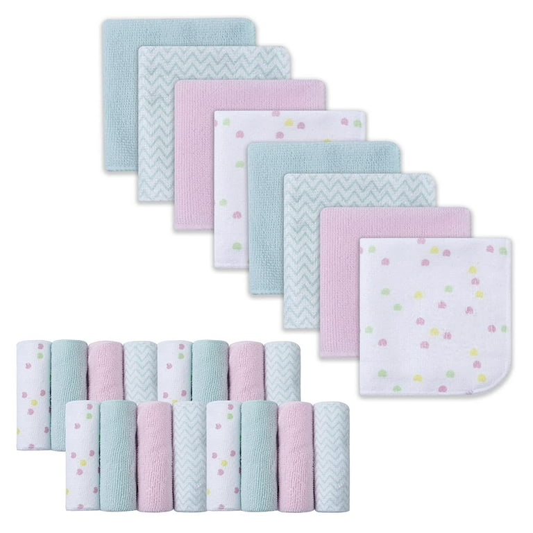 Baby Washcloths Extra Soft and Ultra Absorbent Bath Cloth Great Gifts for Newborn and Infants 24 Pack Whale