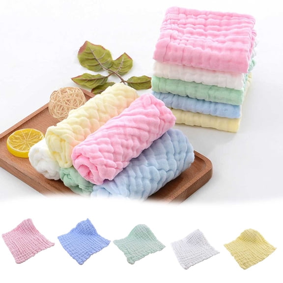 Baby Washcloths and Burp Cloths, Soft Absorbent Towels for Newborns, 1 Pack, 9.84x9.84 Inches
