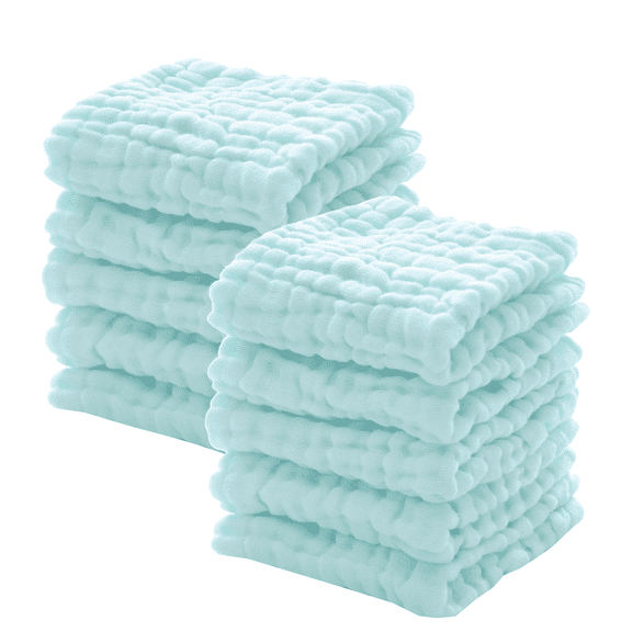 chocrria Soft Absorbent Baby Washcloths & Burp Cloths, 10 Pack, 12x12 Inches