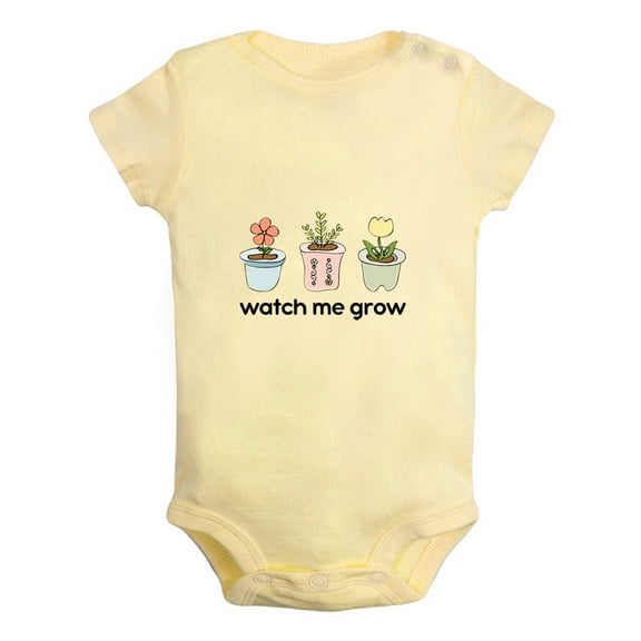 Baby Watch Me Grow Funny Rompers Newborn Bodysuits Infant Jumpsuits Cotton Clothes 0-24 Months Kids One-Piece Outfits