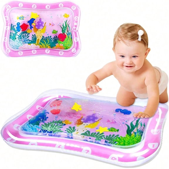 YIYIQCSJ Sensory Activity Water Toy 100% BPA Free Baby Water Mat for Babies Stimulation and Development, Pink