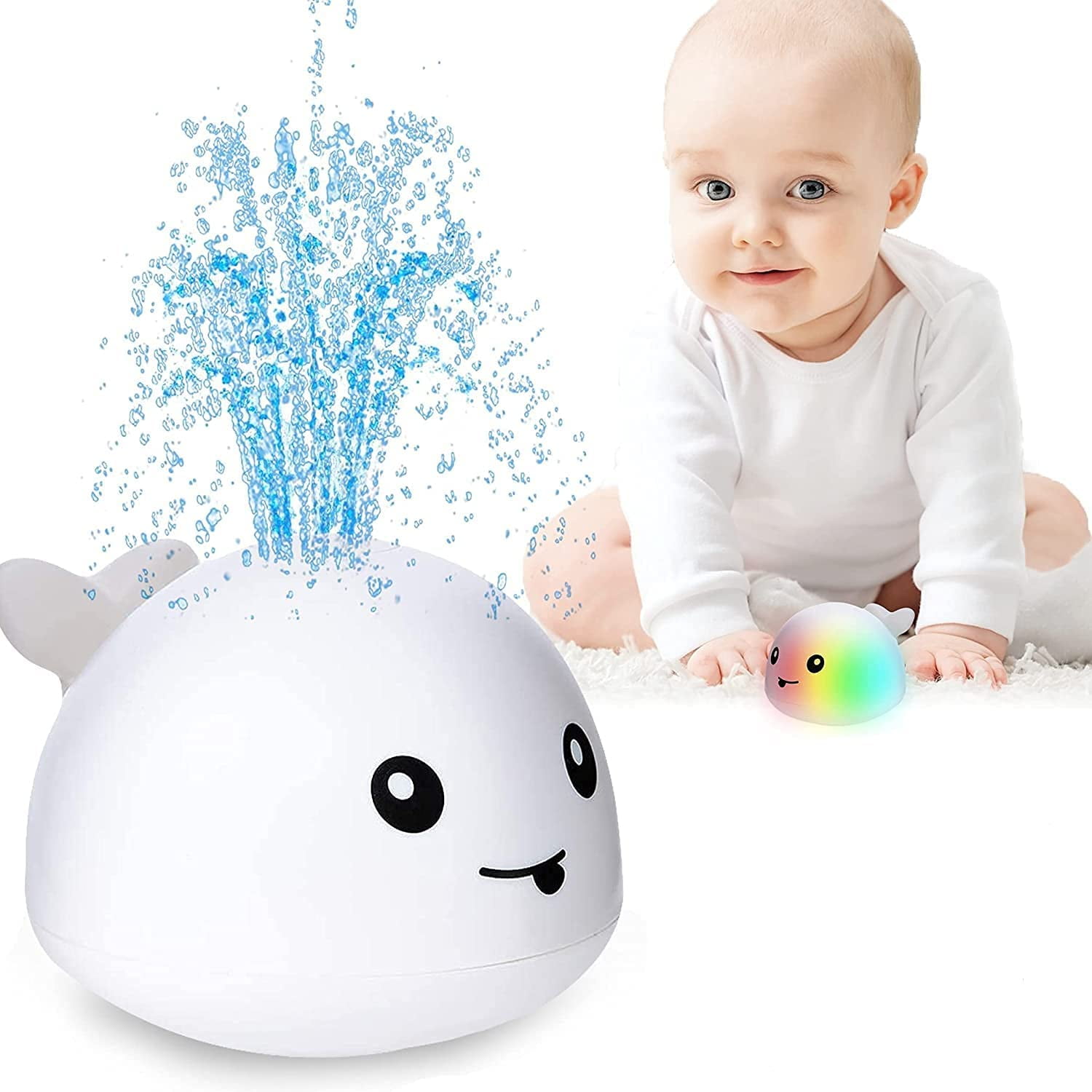 Baby Water Toy Bathtub, Whale Spray Induction Floating Bathing Toy with