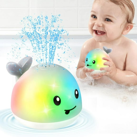 Bathtub Toys for Toddlers 1-3, Baby Infant Toddler Pool Water Fountain Bathtub Toys for 1 2 3 Year Old Boys Girls, Birthday Gifts, Gray