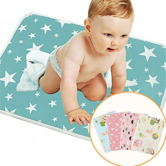 Baby Waterproof Bed Pad Bed Wetting Pads Washable for Kids Toddler Potty Training Pads Baby Wateproof Pad Mat for Play/Crib/Mini Crib Reusable Incontinence Underpads for Kids/Pets