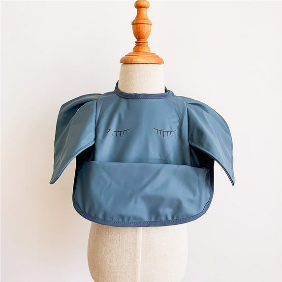 Baby Waterproof Bibs Boys Girls Feed Pocket Burp Infant Meals Bib Soft PU (elephant)