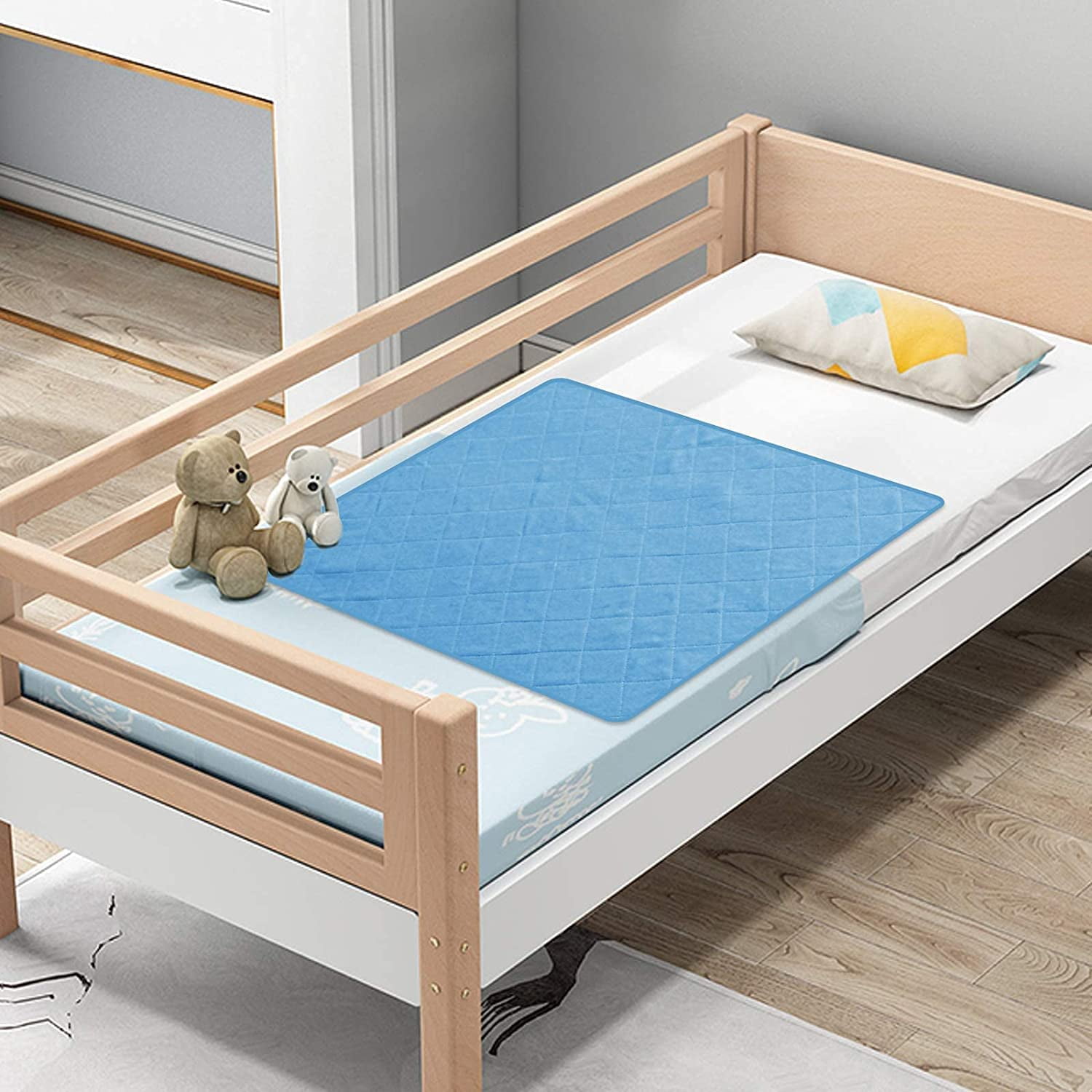 Baby Waterproof Pad Washable, Non-Slip Baby Crib Mattress Pad Potty Training Pads 27'' x 47'', Reusable Underpads Bed for Baby Sleeping, Pee Pads for Kids