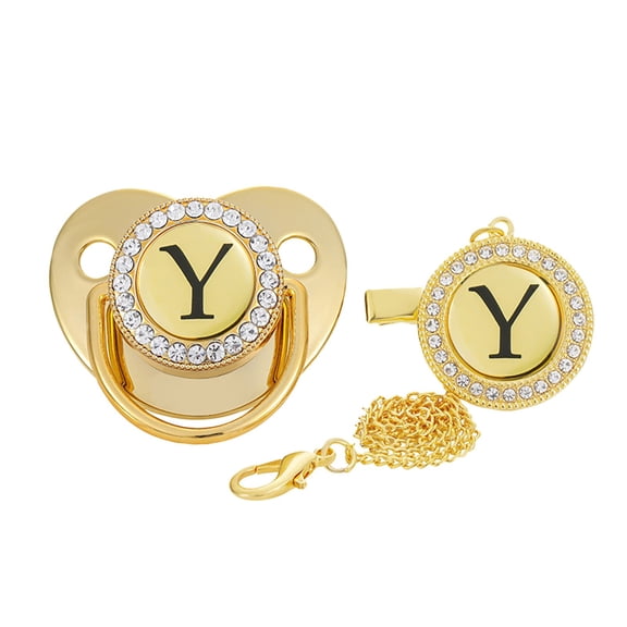 Baby Weaning Pacifier With 26 English Letters, Baby Pacifier Toy With Clip, Personalized Initial Y Pacifier For Teething, Soothing & Play, 1 Pacifier + 1 Clip