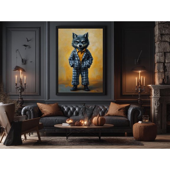 Baby Werewolf Whimsical Fantasy Room Decor Poster, Unframed Size 12x18