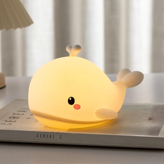 Baby Whale Night Light,3 Levels Brightness Touch Control, 30-Min Sleep Timer Portable Kid Bedside Light,Rechargeable Kid Nightlight Whale Gifts for Ocean Buddies(1Pcs)