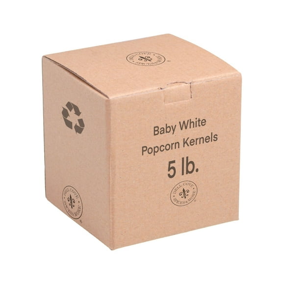 Baby White Popcorn Kernels - Dell Cove Spices - Ideal for Home Movie Night & Best Stovetop Popcorn Experience, 5 lb