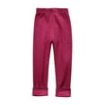 thumbnail image 1 of Baby Wide Leg Pants Fall Winter Girls Elastic Pants Fashion Solid Color Brushed Warm Casual Plush Leggings New Full Length Pants Leggings Wine 2-3T, 1 of 6