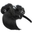 thumbnail image 1 of Baby Wig Natural Black Hairband for Girls COS Hair Accessories Headband with Head Buckle, 1 of 8