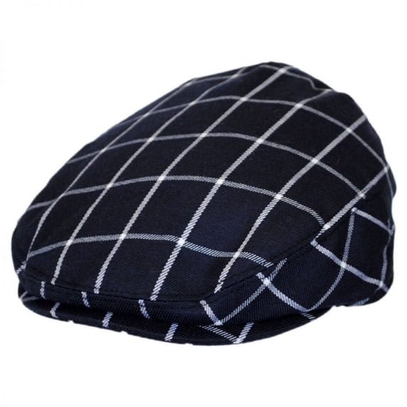 Baby Windowpane Wool Blend Ivy Cap - 46cm (12-18 M) - Navy/White