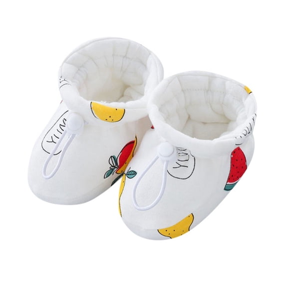 Baby Winter Booties Adjustable Drawstring Soft Infant Shoes Warm Fleece Lined Walking Socks