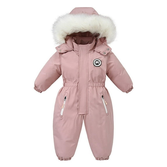 Baby Winter Clothes Kids Boys One-Piece Snowsuits Overalls Ski Suits Winter Waterproof Hoodies Coats Jumpsuits For Baby Toddler Kids Jumpsuit For Girls Clearance for 2-3 Years