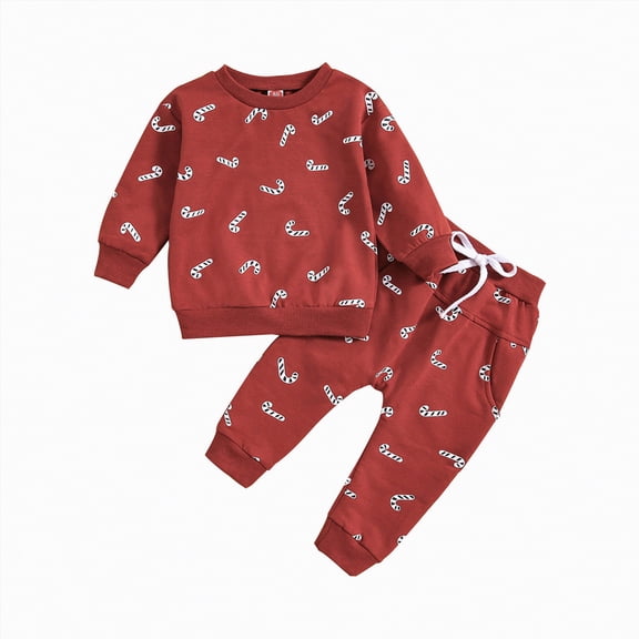 Baby Winter Clothes Little Boys Spring Fall Round Neck Long Sleeve Drawstring Pants 3M 6M 12M 18M Sweatshirt Tops and Set 2Pcs