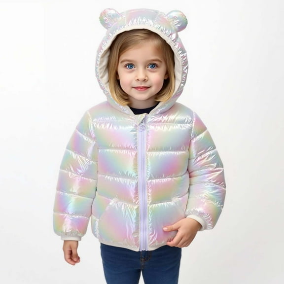 Baby Winter Coat Baby Boys Puffer Coat Baby Hoodie with Bear Ear Lightweight Puffer Jacket for Baby Girls Outerwear Coats Winter Clothes 2-3 Years