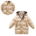 thumbnail image 1 of Baby Winter Coat,Baby Boys Puffer Coat Baby Mid-length Hoodie with Thicken Windproof Zipper Warm Outwear For Kids Fall Jacket Baby Boy Clothes, 1 of 3