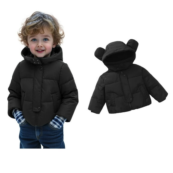 Baby Winter Coat,Baby Boys Puffer Coat Bear Ear Cute Jackets Zipper Up Down Coats for Baby Girls Winter Fleece Coat Warm Thick Clothes