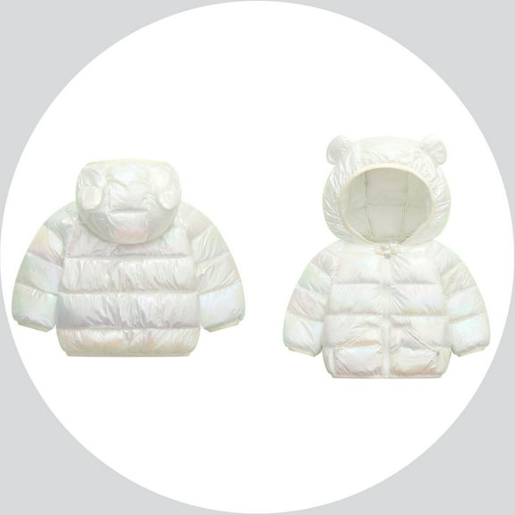 Baby Winter Coat,Baby Boys Puffer Coat Cute Bear Ear with Hoods Long Sleeve Light Winter Coats for Toddler Baby Boys Warm Outerwear Baby Girl Clothes Winter