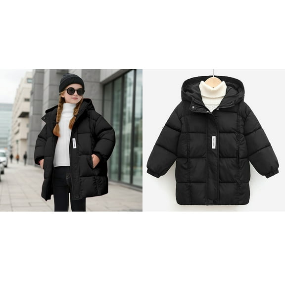 Baby Winter Coat,Baby Boys Puffer Coat Mid-length Hooded Jacket Zipper Up Down Coats For Baby Girls Outerwear Coats Newborn Baby Clothes