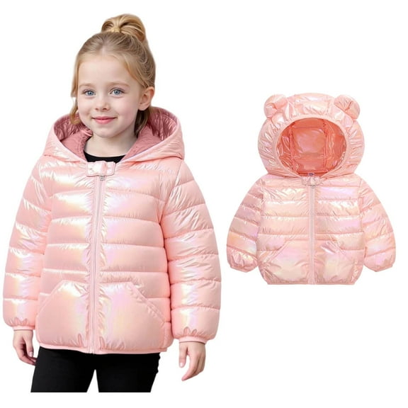 Baby Winter Coat,Baby Girls Puffer Coat Bear Ear Hooded Jacket Zipper Windproof Jacket Outwear for Toddler Baby Winter Coat Baby Winter Clothes