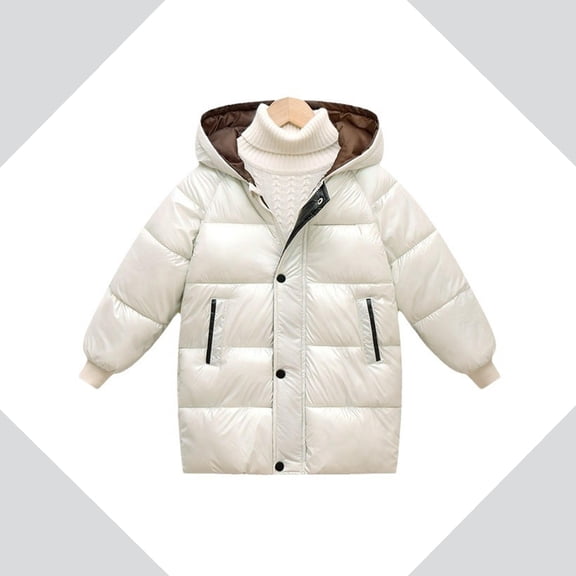 Baby Winter Coat,Baby Girls Puffer Coat With Mid-length Hoods Windproof Down Jacket For Kids Winter Jacket Kids Winter Clothes
