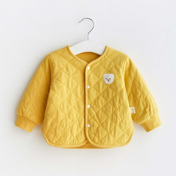 Baby Winter Coat Cartoon Printed Solid Color Lightweight Jacket Zipper Windproof Jacket Outwear for Baby Girls Winter Outfits for Girls 2-3 Years