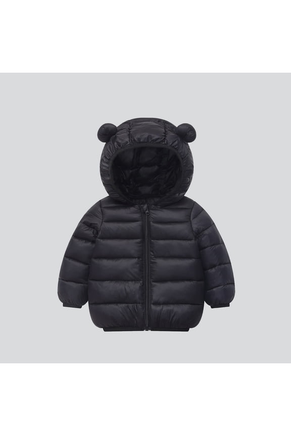 Baby Winter Coat,Little Boys Girls Puffer Coat Cute Bear Ear with Hoods Lightweight Puffer Jacket for Kids Baby Girls Child Down Jacket Baby Girl Winter Clothes