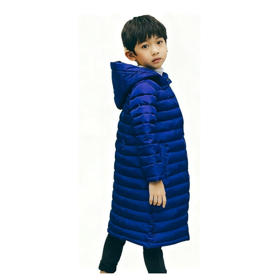 Baby Winter Coat,Little Boys Girls Puffer Coat Mid-length Hooded Jackets With Pockets Lightweight Puffer Jacket For Baby Boys Winter Down Coat Warm Thick Clothes