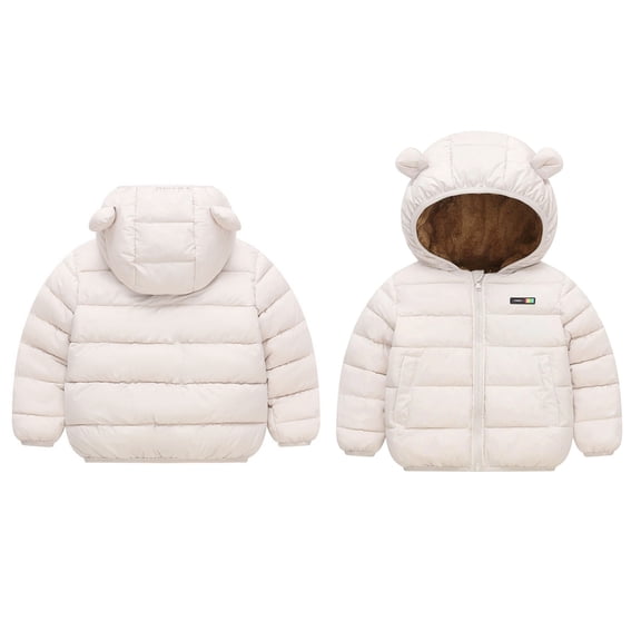 Baby Winter Coat,Toddler Puffer Coat Baby Hoodie with Bear Ear Long Sleeve Light Winter Coats for Toddler Baby Girls Baby Girl Jacket Winter Baby Girl Clothes