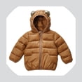 thumbnail image 1 of Baby Winter Coat,Toddler Puffer Coat Cute Bear Ear Hooded Jackets with Pockets Long Sleeve Light Winter Coats for Baby Toddler Fall Jacket Baby Boy Clothes, 1 of 7