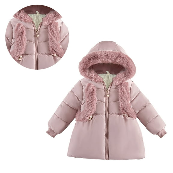 Baby Winter Coat,Toddler Puffer Coat Mid-length Hooded Jacket Long Sleeve Light Winter Coats For Baby Toddler Baby Boy Jacket