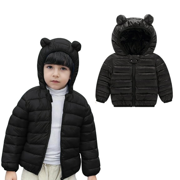 Baby Winter Coat for Girls Boys Puffer Jacket Full-Zip Long Sleeve Windproof Jacket Outwear Hooded Jackets Baby Clothes 6-12 Months