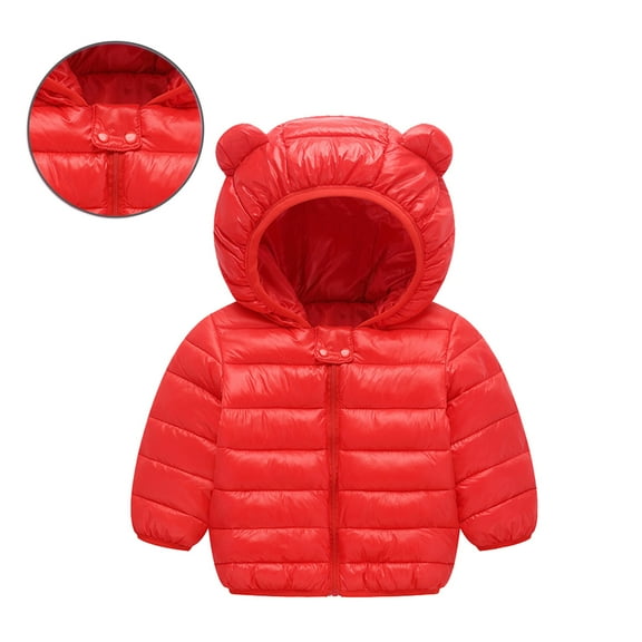 Baby Winter Coat for Girls Puffer Jacket Kids Zip up Long Sleeve Windproof Down Jacket Hooded Down Jacket Boys Winter Coats Size 9-12 Months