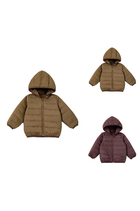Baby Winter Coat with Hood - Children's Lightweight Down Jacket with Bear Ears for 6 Months to 3 Years - Puffer Padded Outerwear for Boys Girls