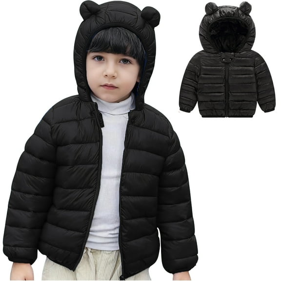 Baby Winter Coats for Kids Boys Puffer Jacket Zipper Long Sleeve Windproof Down Jacket Hooded Down Jacket Boys Jacket 6-12 Months